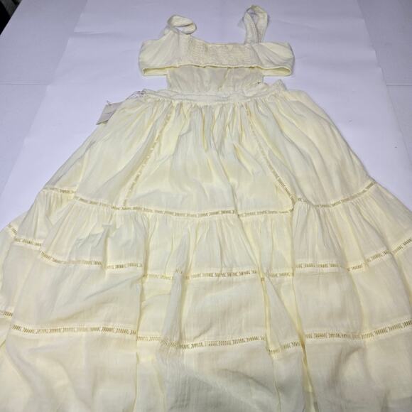 Tularosa Eleanora Embroidered Dress in Mellow Yellow Large - Picture 12 of 13